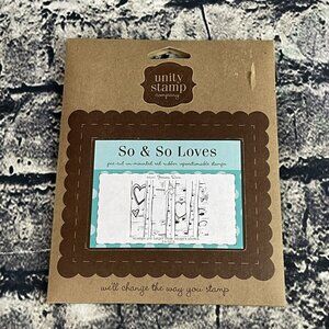 Unity Stamp Company SO & SO LOVE  Stamp US-517A Heart Carved Trees
